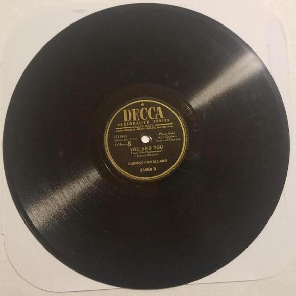 3/$25 Carmen Cavallaro 78 RPM Voices of Spring / You and You Decca - Picture 2 of 5